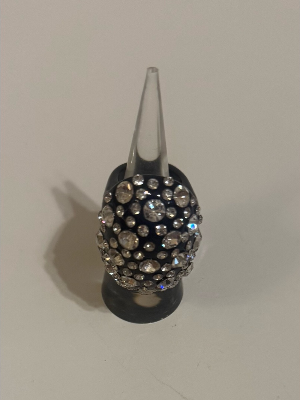 NWOT Y2K Vintage Black Clear & AB Rhinestone Statement Ring; 5 [MSRP $12] BOGO*
